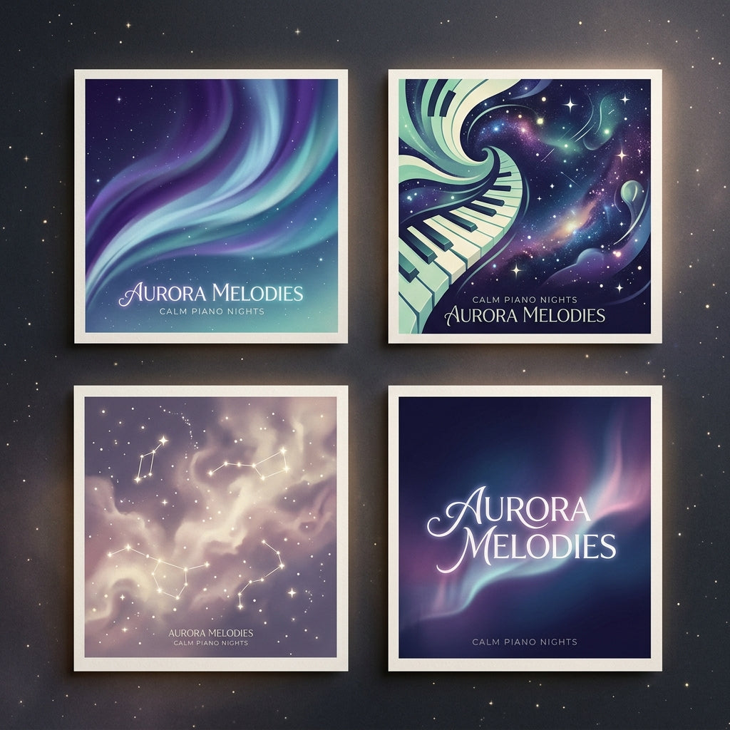 Calm Piano Nights — Aurora Melodies Poster — design 2