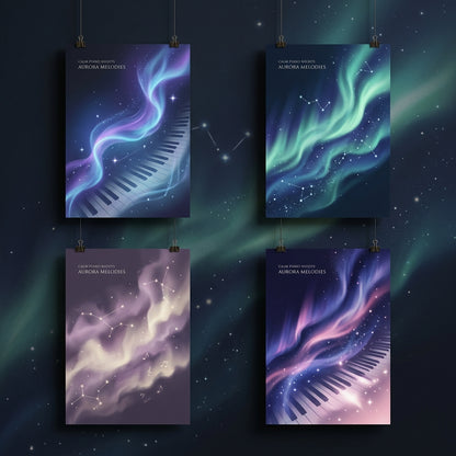Calm Piano Nights — Aurora Melodies Poster — design 3