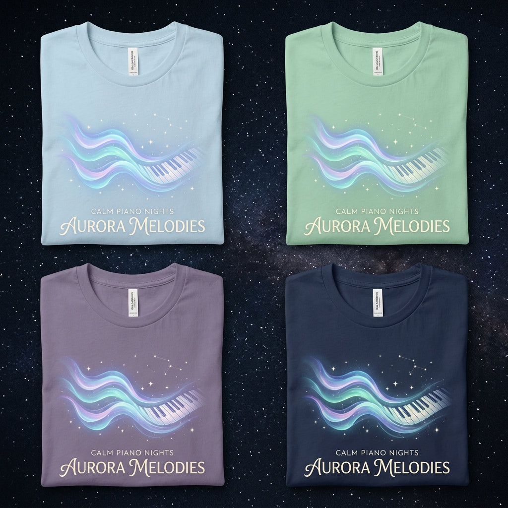 Calm Piano Nights — Aurora Melodies Tee — design 1
