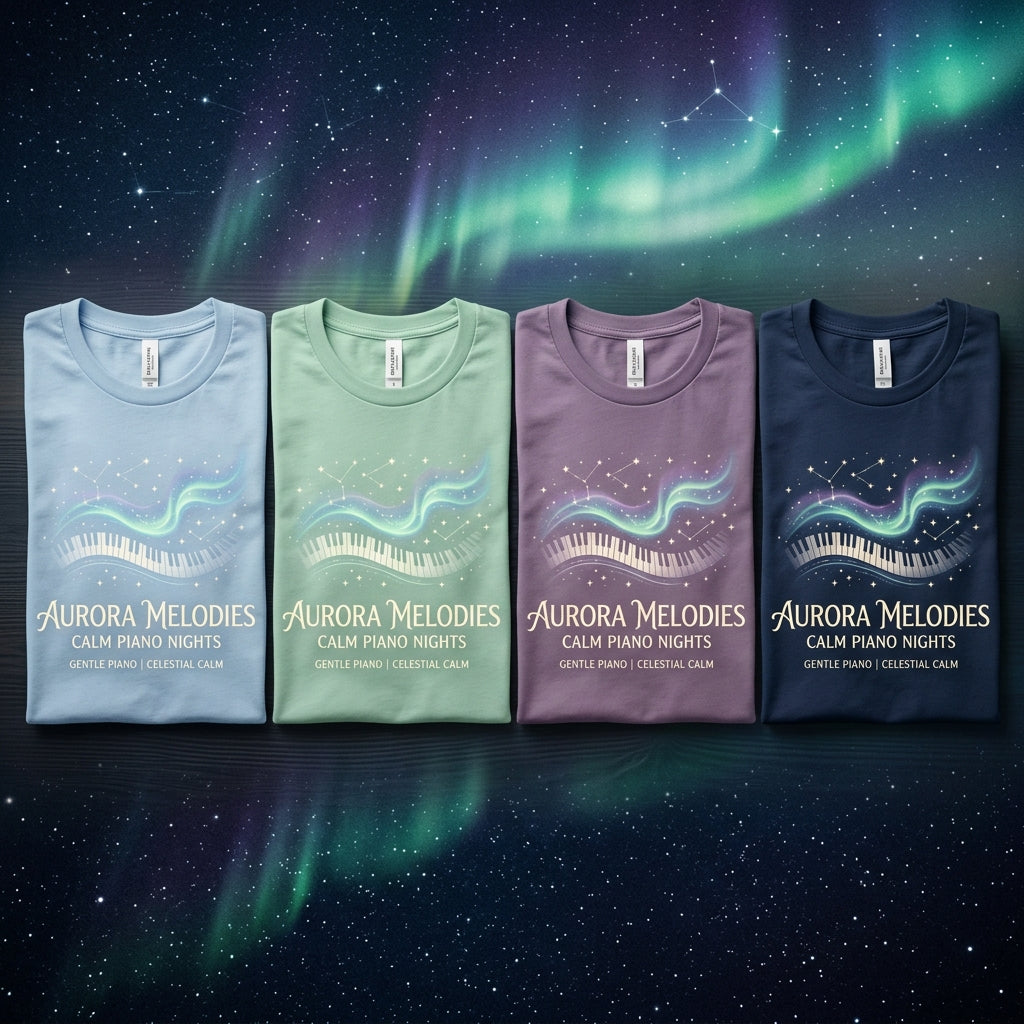 Calm Piano Nights — Aurora Melodies Tee — design 2