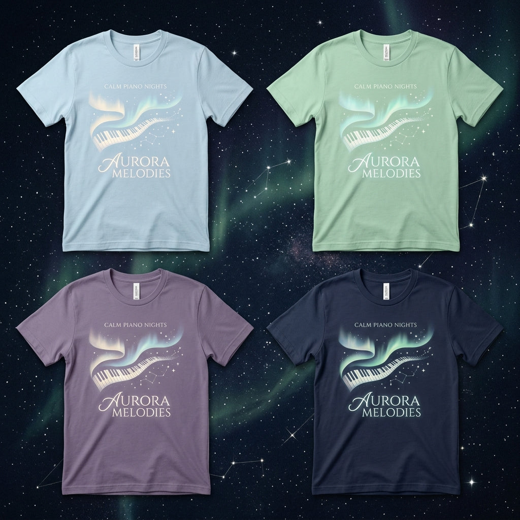 Calm Piano Nights — Aurora Melodies Tee — design 3