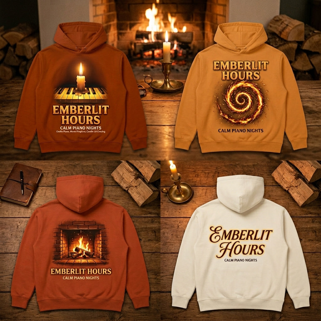 Calm Piano Nights — Emberlit Hours Hoodie — design 2
