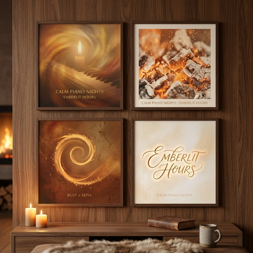 Calm Piano Nights — Emberlit Hours Poster