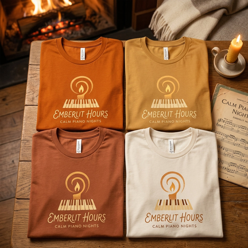 Calm Piano Nights — Emberlit Hours Tee — design 2
