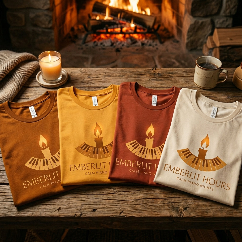Calm Piano Nights — Emberlit Hours Tee — design 3