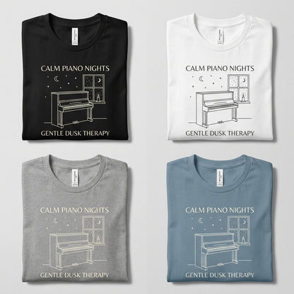 Calm Piano Nights — Gentle Dusk Therapy Tee — design 1