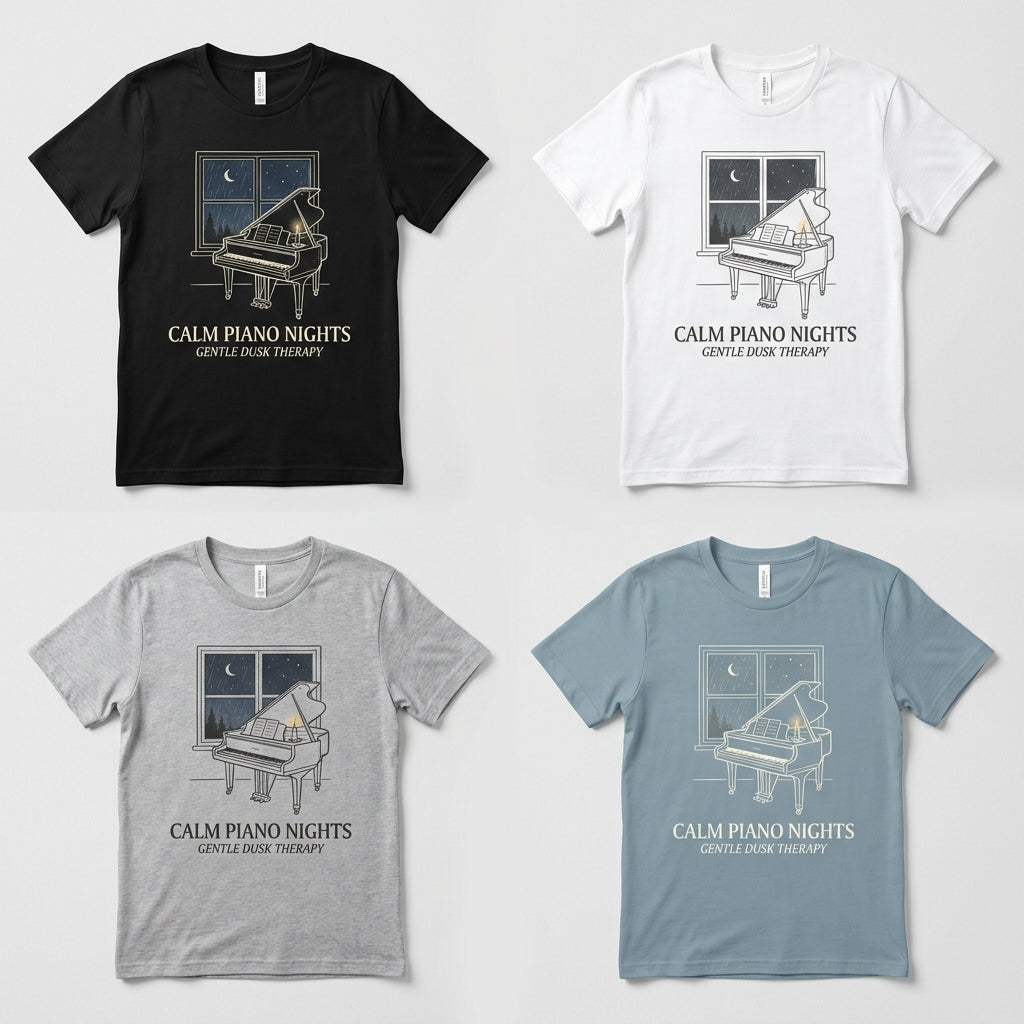 Calm Piano Nights — Gentle Dusk Therapy Tee — design 2