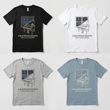 Calm Piano Nights — Gentle Dusk Therapy Tee — design 2