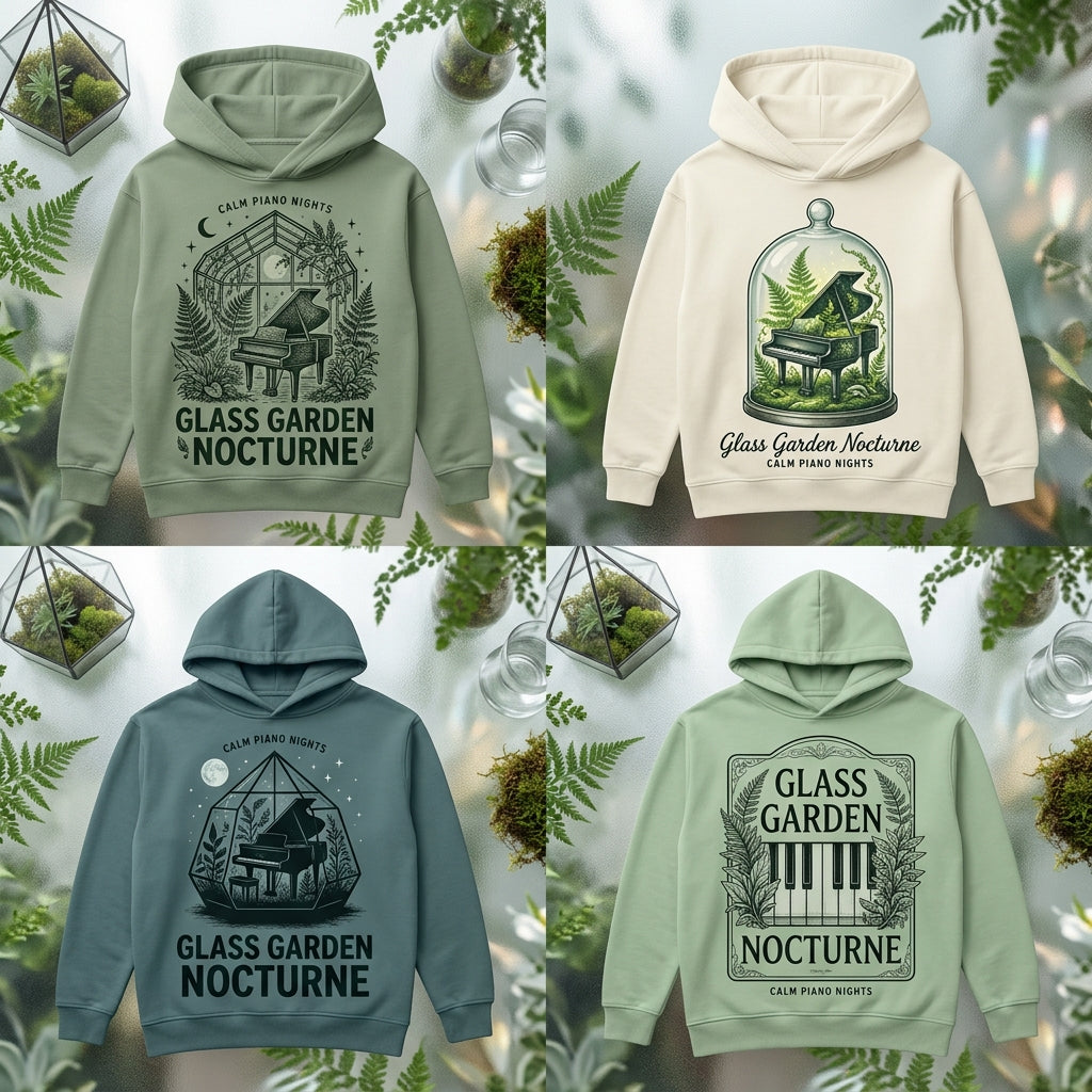 Calm Piano Nights — Glass Garden Nocturne Hoodie — design 2