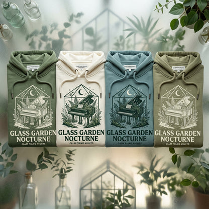 Calm Piano Nights — Glass Garden Nocturne Hoodie — design 3