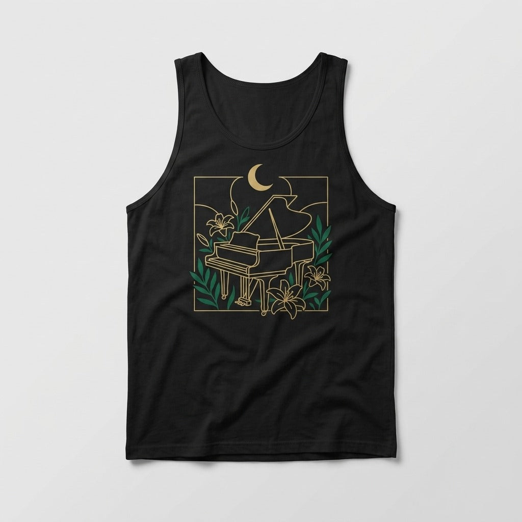 Calm Piano Nights — Glass Garden Nocturne Tank mockup