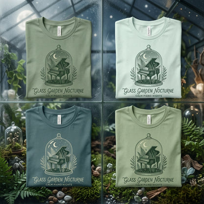 Calm Piano Nights — Glass Garden Nocturne Tee — design 2