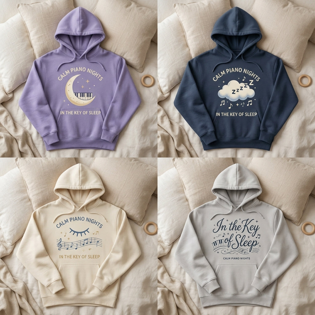 Calm Piano Nights — In the Key of Sleep Hoodie — design 1