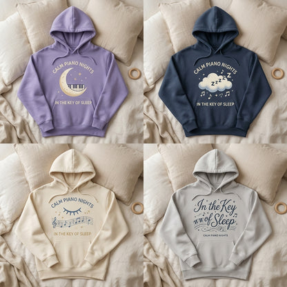 Calm Piano Nights — In the Key of Sleep Hoodie — design 1