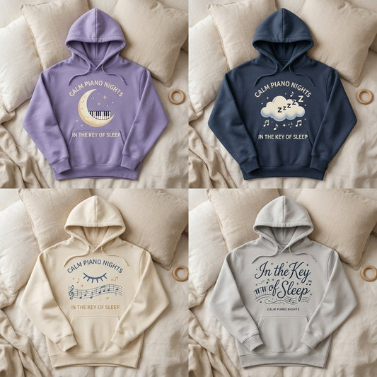 Calm Piano Nights — In the Key of Sleep Hoodie — design 1