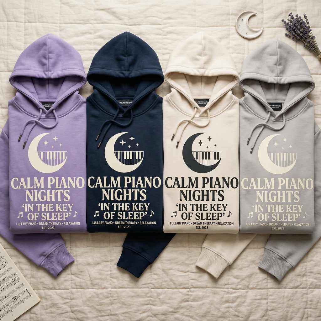 Calm Piano Nights — In the Key of Sleep Hoodie — design 3