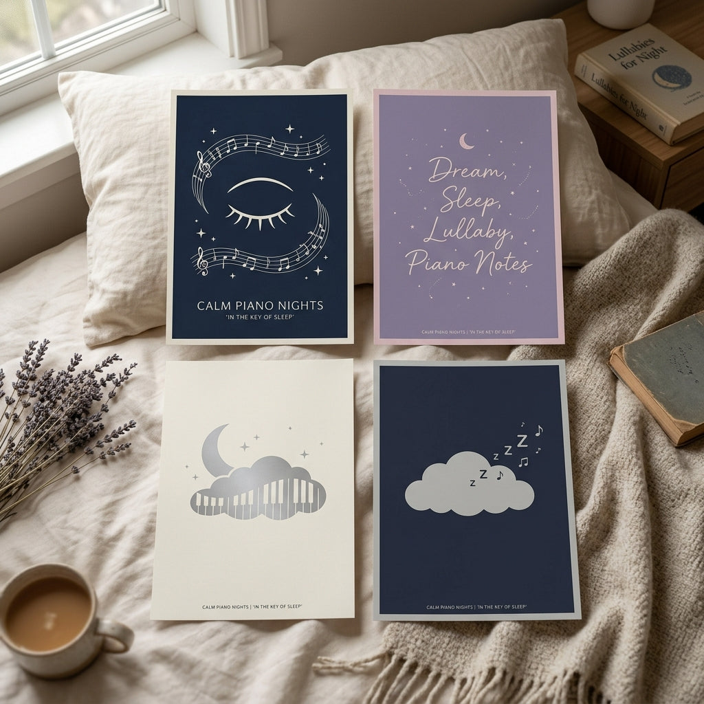 Calm Piano Nights — In the Key of Sleep Poster — design 2