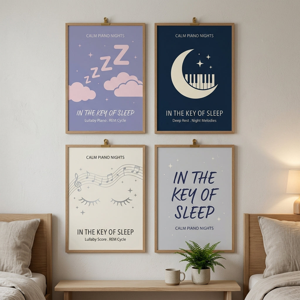 Calm Piano Nights — In the Key of Sleep Poster — design 3