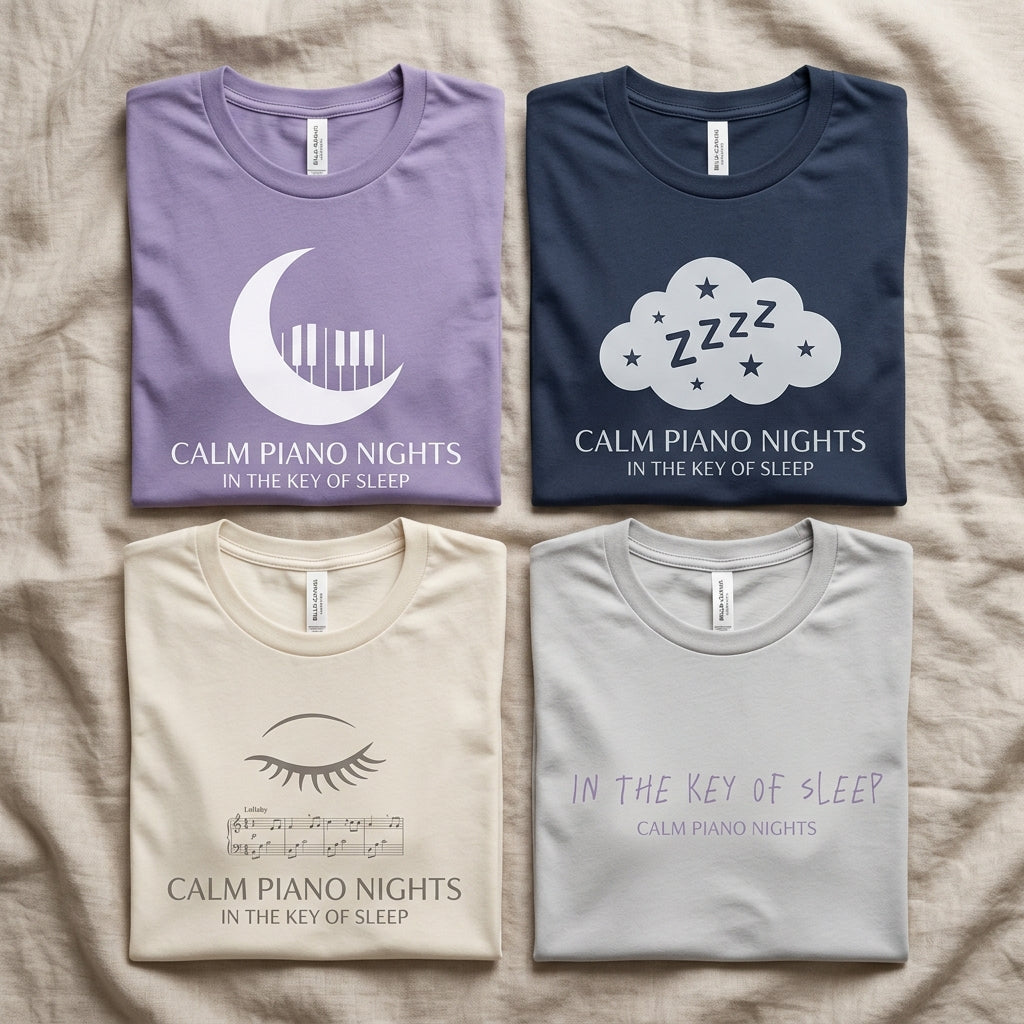 Calm Piano Nights — In the Key of Sleep Tee — design 2