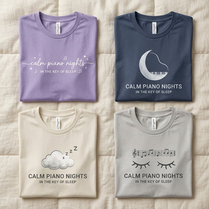 Calm Piano Nights — In the Key of Sleep Tee — design 3