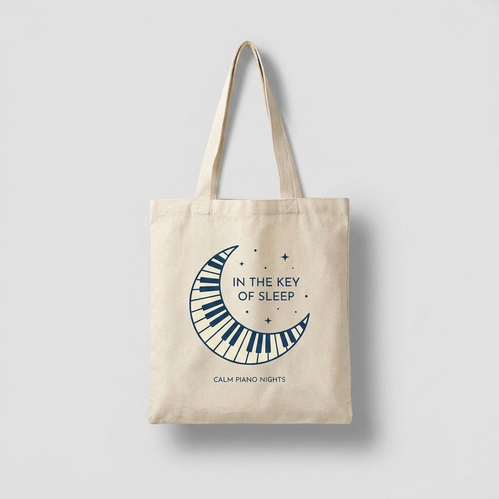 Calm Piano Nights — In the Key of Sleep Tote mockup