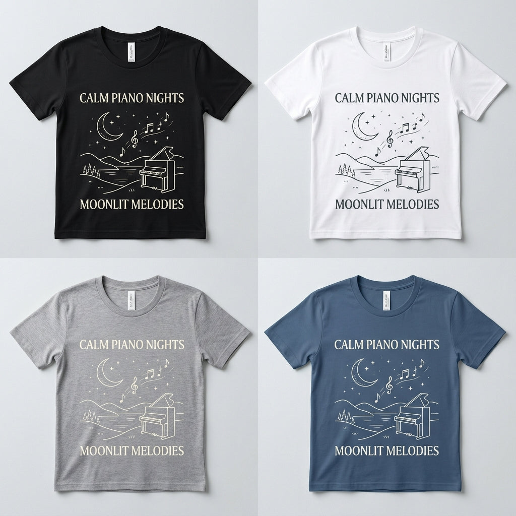 Calm Piano Nights — Moonlit Melodies Tee — design 1