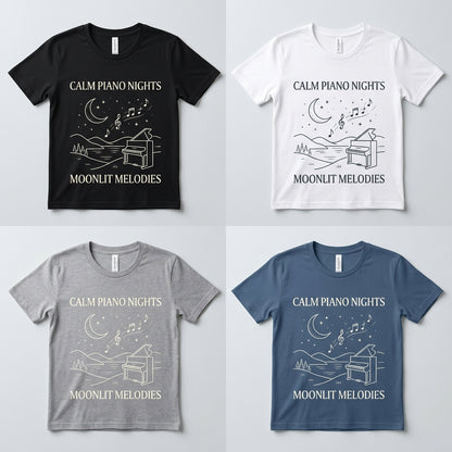 Calm Piano Nights — Moonlit Melodies Tee — design 1