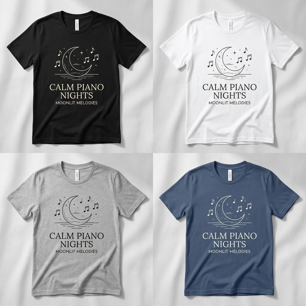 Calm Piano Nights — Moonlit Melodies Tee — design 2