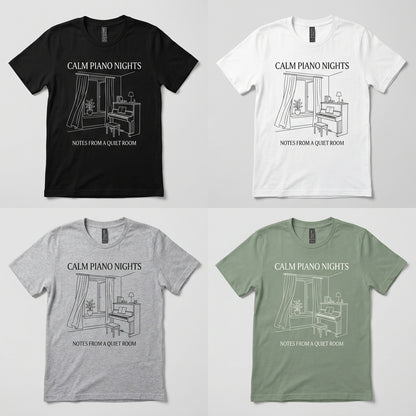 Calm Piano Nights — Notes from a Quiet Room Tee — design 1