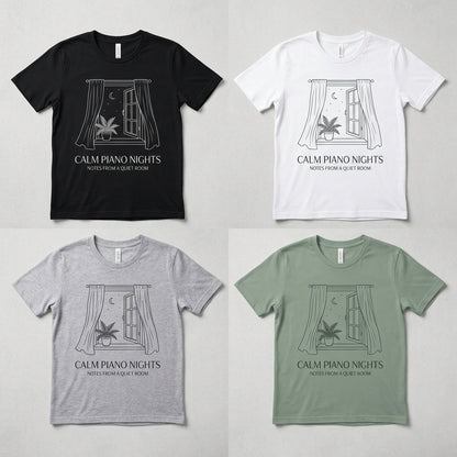 Calm Piano Nights — Notes from a Quiet Room Tee — design 2