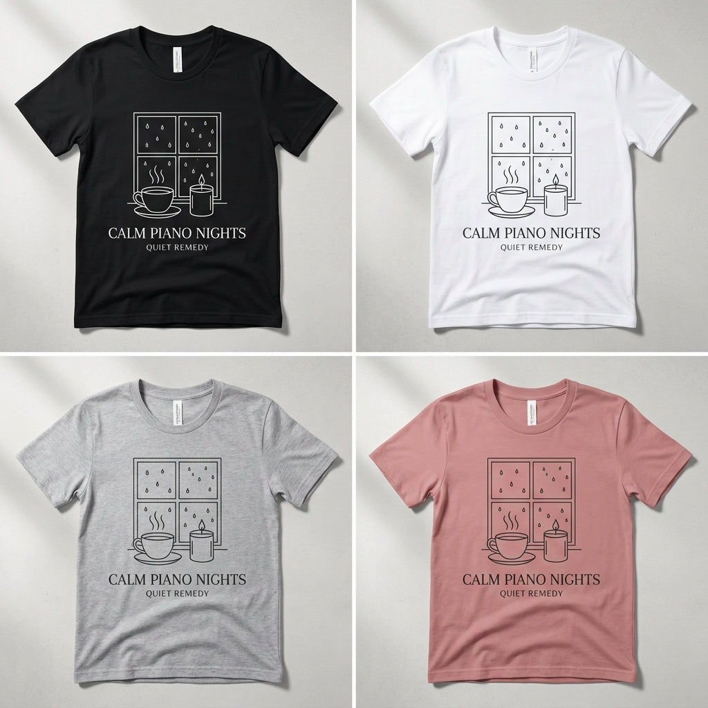 Calm Piano Nights — Quiet Remedy Tee — design 1