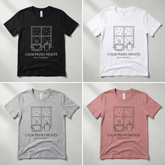 Calm Piano Nights — Quiet Remedy Tee — design 1