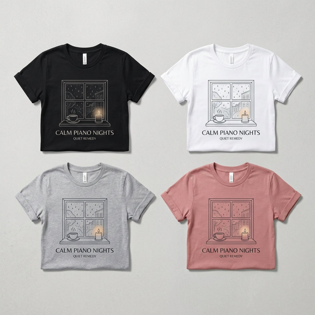 Calm Piano Nights — Quiet Remedy Tee — design 2