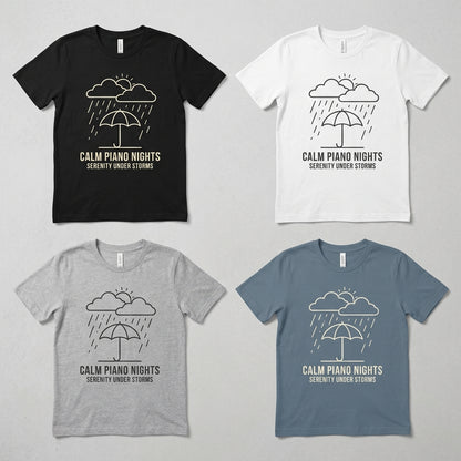 Calm Piano Nights — Serenity Under Storms Tee — design 1