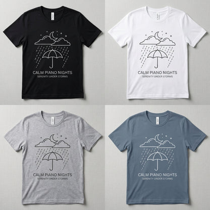 Calm Piano Nights — Serenity Under Storms Tee — design 2