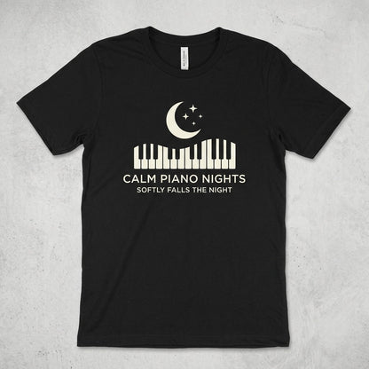 Calm Piano Nights — Softly Falls the Night Tee — design 1