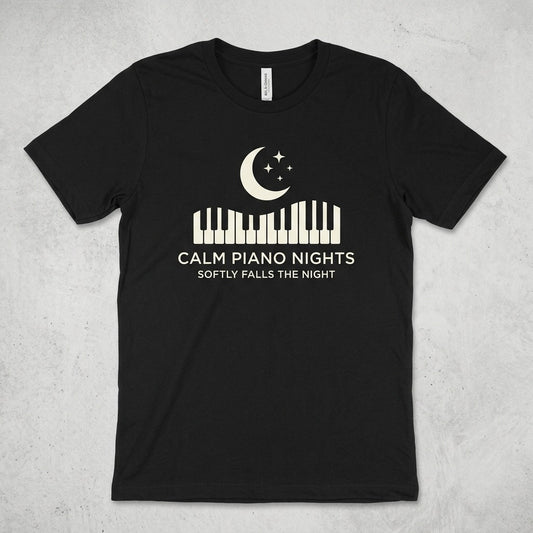 Calm Piano Nights — Softly Falls the Night Tee — design 1