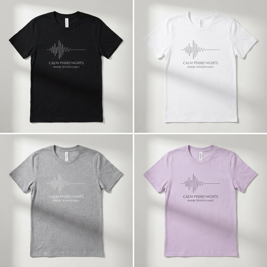 Calm Piano Nights — Where Tension Fades Tee — design 1