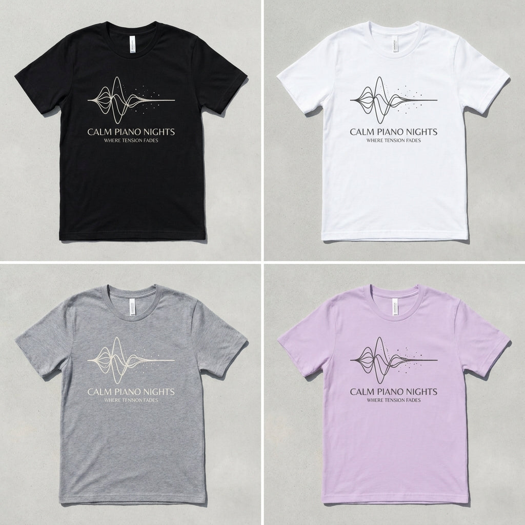 Calm Piano Nights — Where Tension Fades Tee — design 2