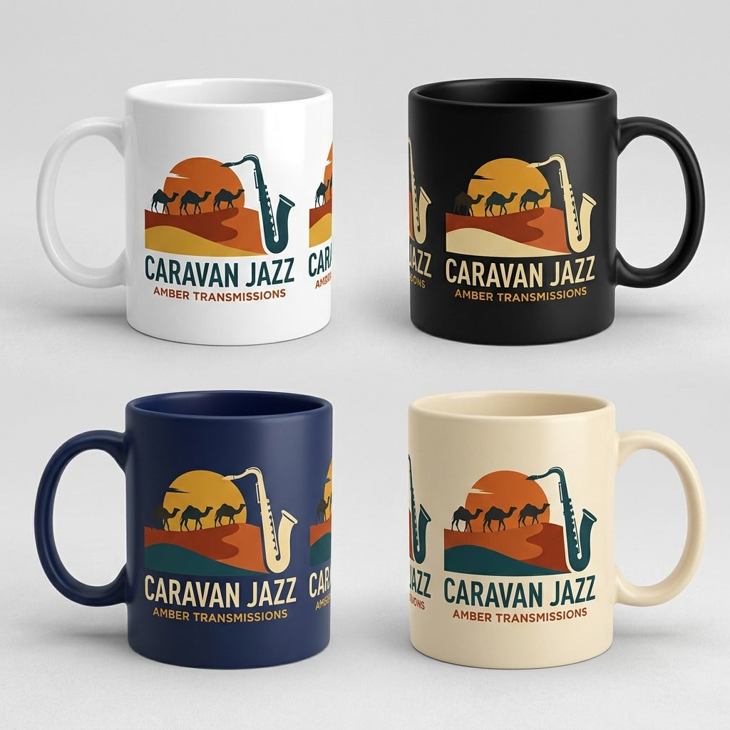 Caravan Jazz — Amber Transmissions Mug — design 4