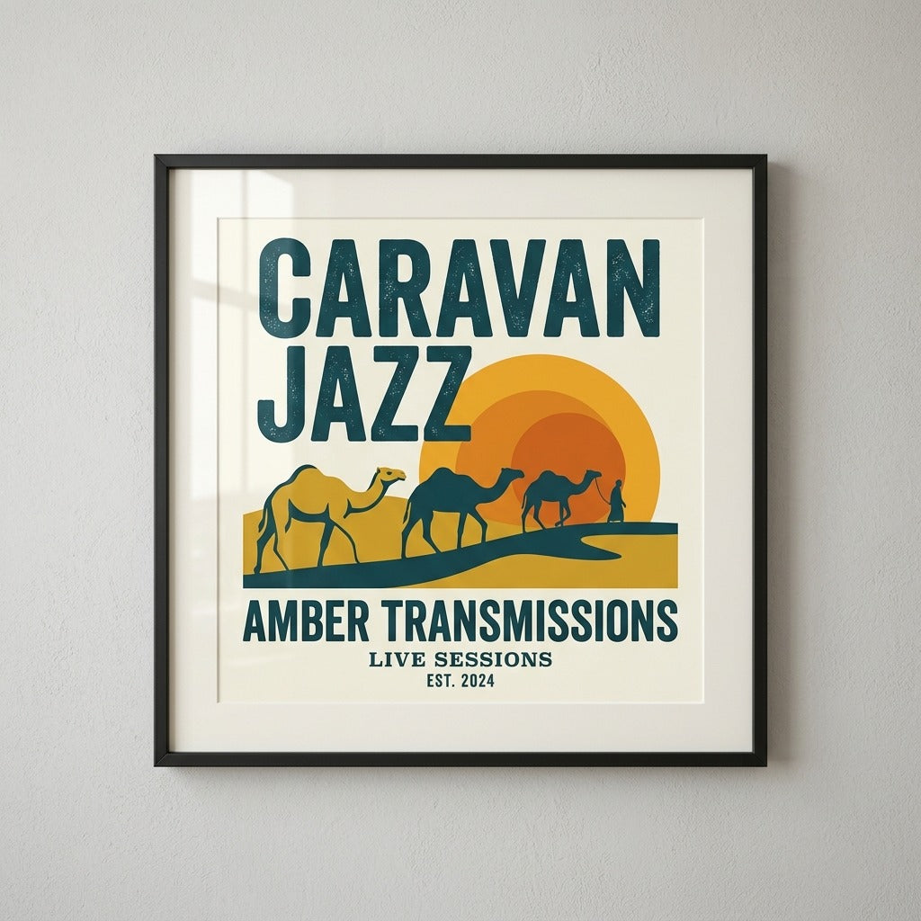 Caravan Jazz — Amber Transmissions Poster — design 3