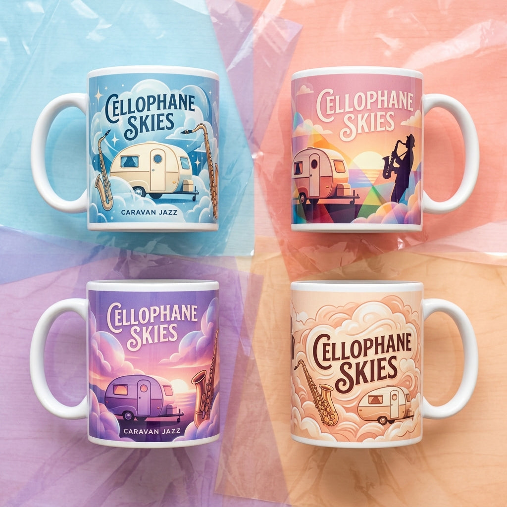 Caravan Jazz — Cellophane Skies Mug — design 2