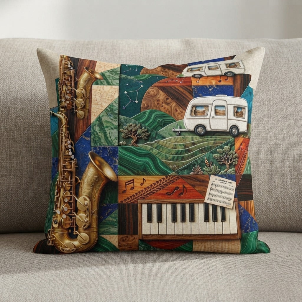 Caravan Jazz — Cellophane Skies Pillow mockup