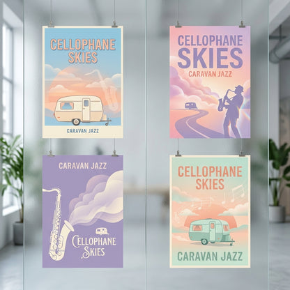 Caravan Jazz — Cellophane Skies Poster — design 2