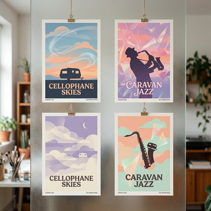 Caravan Jazz — Cellophane Skies Poster — design 3