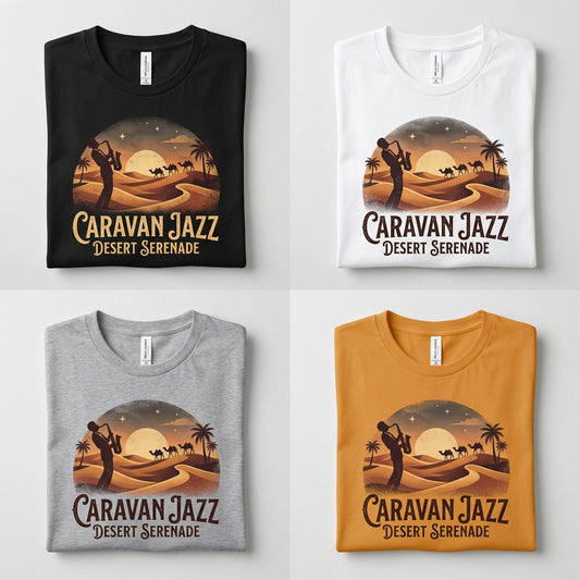 Caravan Jazz — Desert Serenade Tee — design 1