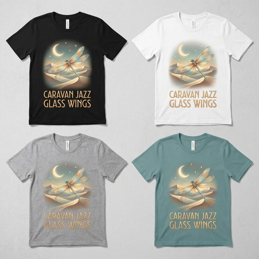 Caravan Jazz — Glass Wings Tee — design 1