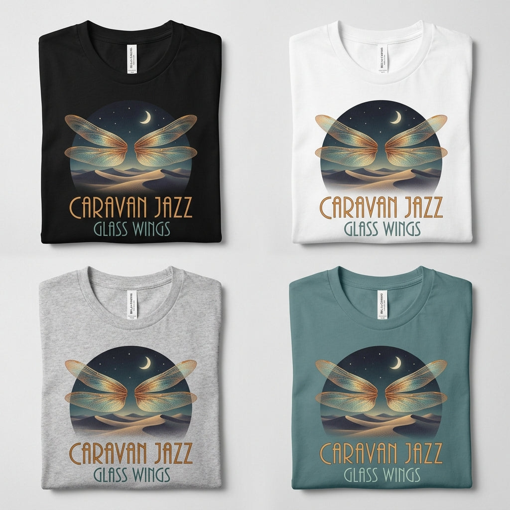 Caravan Jazz — Glass Wings Tee — design 2