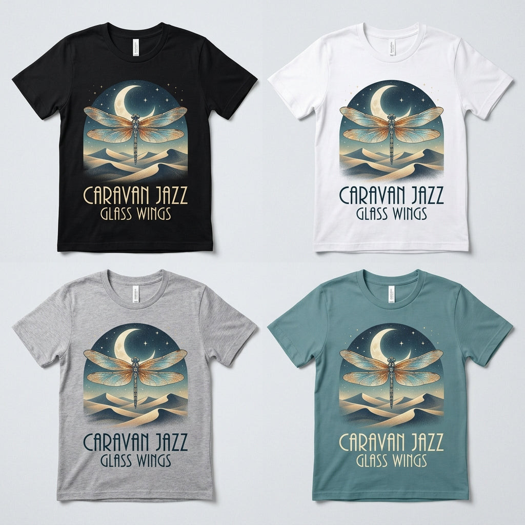 Caravan Jazz — Glass Wings Tee — design 3