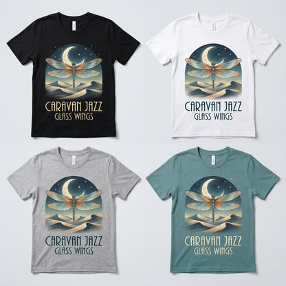 Caravan Jazz — Glass Wings Tee — design 3